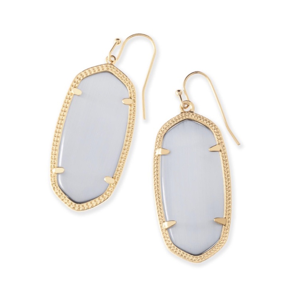 Grey slate cat eye Kendra Scott Elle earrings